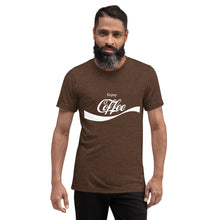 Load image into Gallery viewer, Coffee T-Shirt | Enjoy Coffee (Brown with White Print)