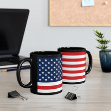 Load image into Gallery viewer, Black Coffee Mug | American Flag (11 oz)
