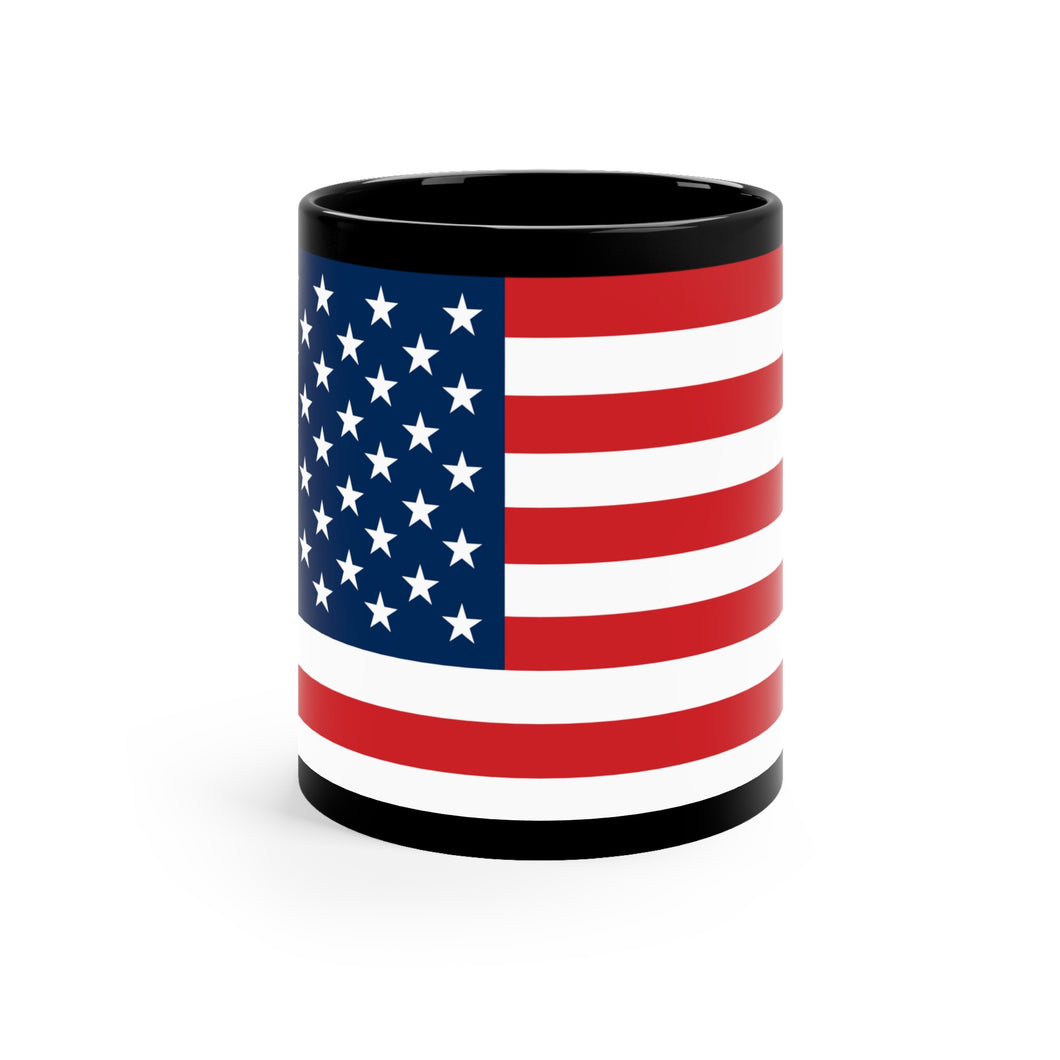 Black Coffee Mug | American Flag (11 oz)