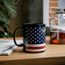 Load image into Gallery viewer, Black Coffee Mug | American Flag (11 oz)
